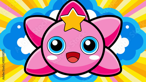 Adorable cartoon star with radiant smile and bright eyes Vector