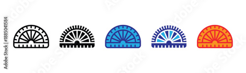 Vector illustration icon collection of various colorful ferris wheel icons in different colors and styles