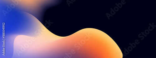 Sleek dark blue background with a soft glowing orange ethereal wave and smooth gradient transitions for a premium minimalist look