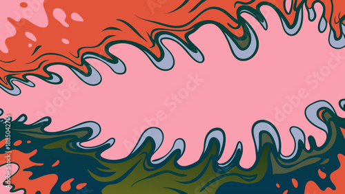 Abstract wavy pattern with warm and cool tones Vector