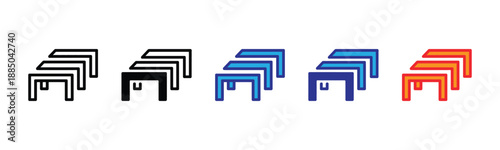 Vector illustration icon colorful arrows pointing right in different colors