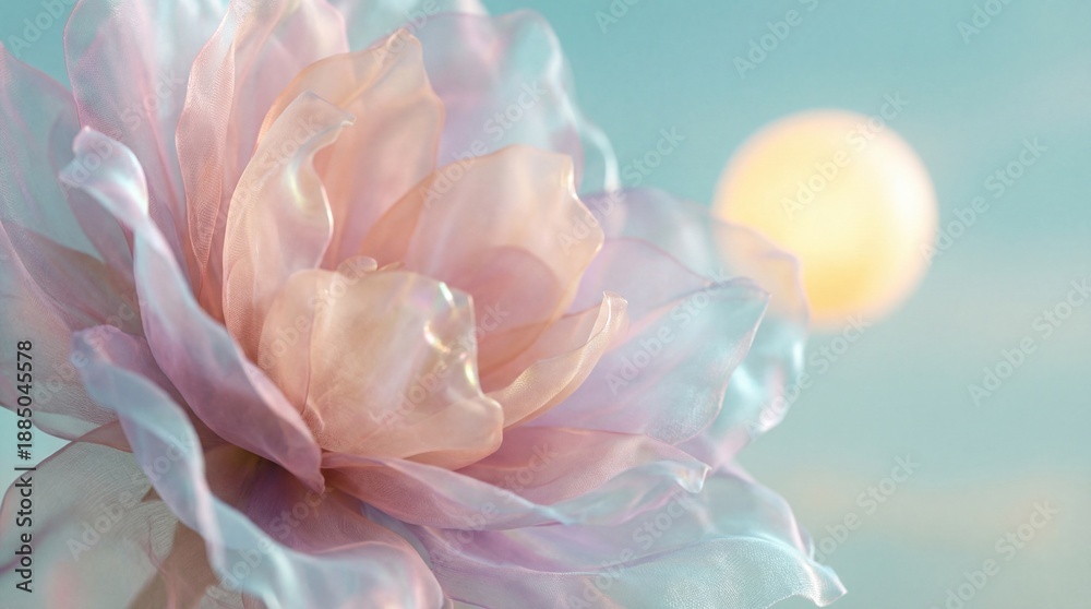 Fototapeta premium Soft Pink Flower Closeup with Blurred Background.