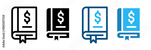 Dollar Book Icon, Finance Accounting Ledger Symbol