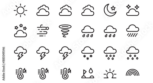 Weather Forecast Icons Set