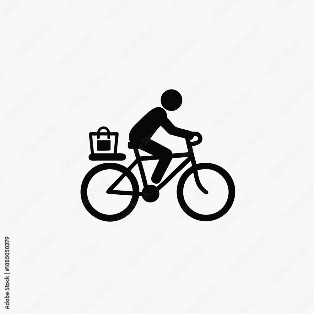 Obraz premium bicycle delivery icon silhoutte vector template