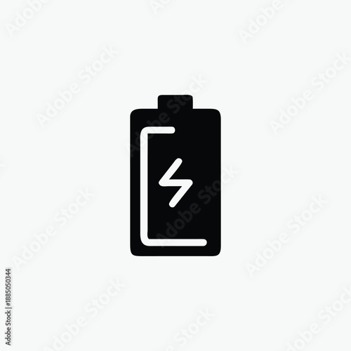 battery icon with energy icon silhoutte template
