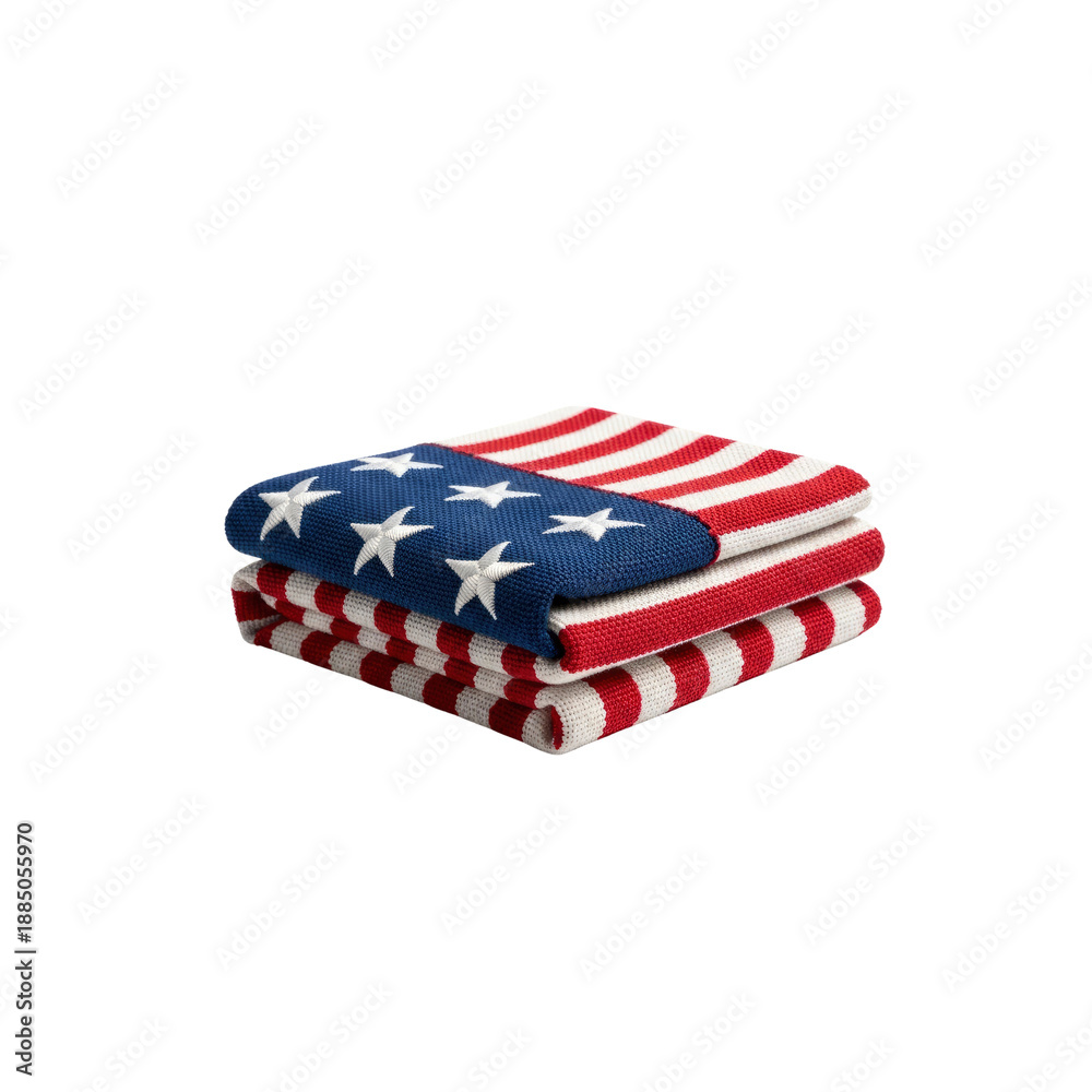 Obraz premium Folded American flag towel on Transparent Background