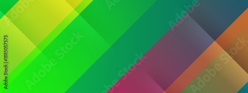 Bright and refreshing background with overlapping green and yellow diagonal planes creating a sunlit effect