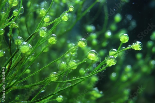 Caulerpa lentillifera, a type of green algae, belongs to the Bryopsidale family.