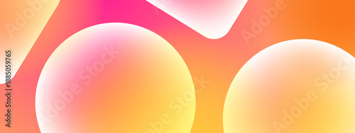 Warm glowing rounded shapes with a smooth summer vibe gradient for creative projects