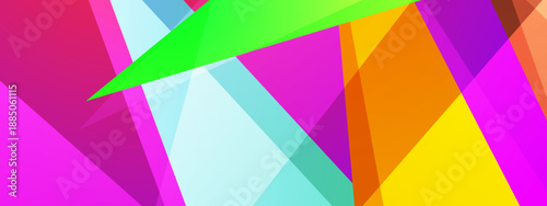 A complex arrangement of transparent colorful triangles and polygons with sharp edges