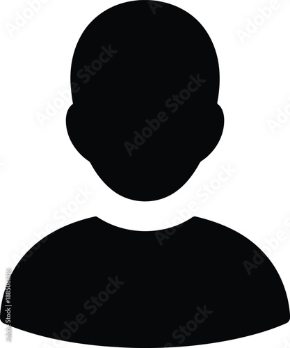 User profile avatar vector icon silhouette isolated on white background for web and app UI