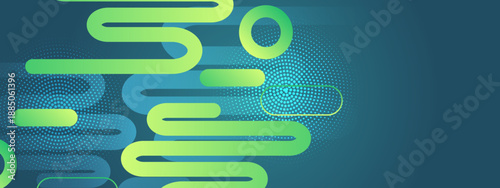 Green line art design on a blue background suitable for projects needing simple, elegant elements for branding, graphic designs, or digital art creation.