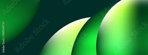 Lush green curved shapes with soft shadows and professional finish