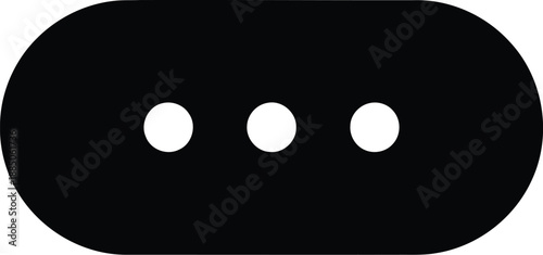 Vector ellipsis icon for menu navigation, minimalist black three dots symbol