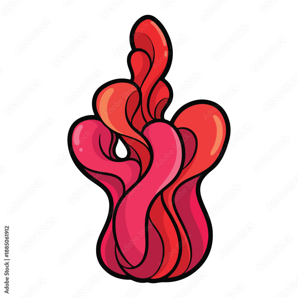 Obraz premium A cartoonish abstract red shape with smooth curves
