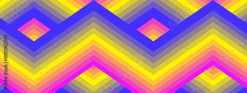 Abstract vibrant pattern with zigzags and diamonds. Perfect for backgrounds, textiles, and packaging designs needing a modern twist.