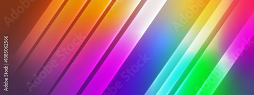 Diagonal vibrant stripes in varied colors shining in darkness. Perfect for backgrounds, abstract designs, digital art, and festive projects.