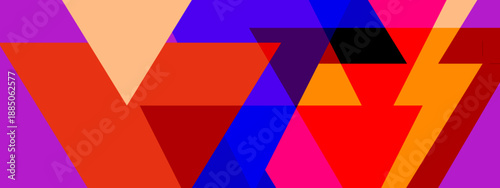 Creative geometric background with layered red blue and purple polygons and sharp edges