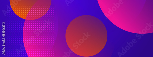 Purple and blue background with colorful circles. Suitable for graphic design projects, presentations, social media posts, and website backgrounds.