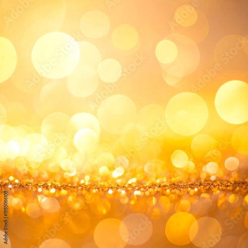 A warm golden background with bokeh lights and a glittery strip