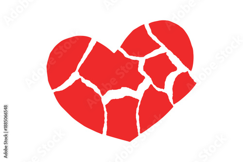 壊れたハートのイラスト 失恋や心の傷のイメージ素材