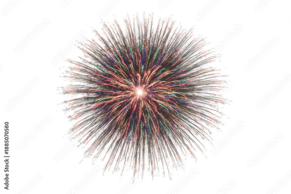 Obraz premium Radiant Burst of Festive Fireworks Illuminating the Night Sky