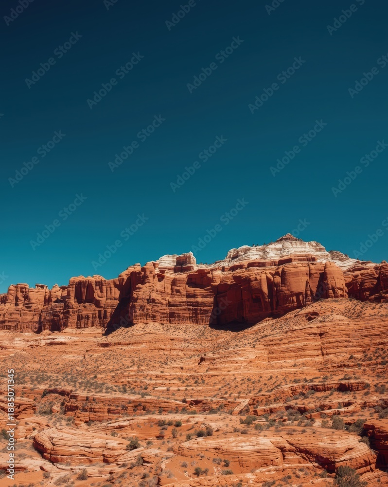 Fototapeta premium Desert landscape under clear sky