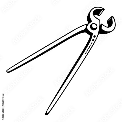detailed engraving of heavy duty pincers for workshop design