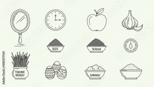 Intermittent Fasting Illustration with Food and Clock