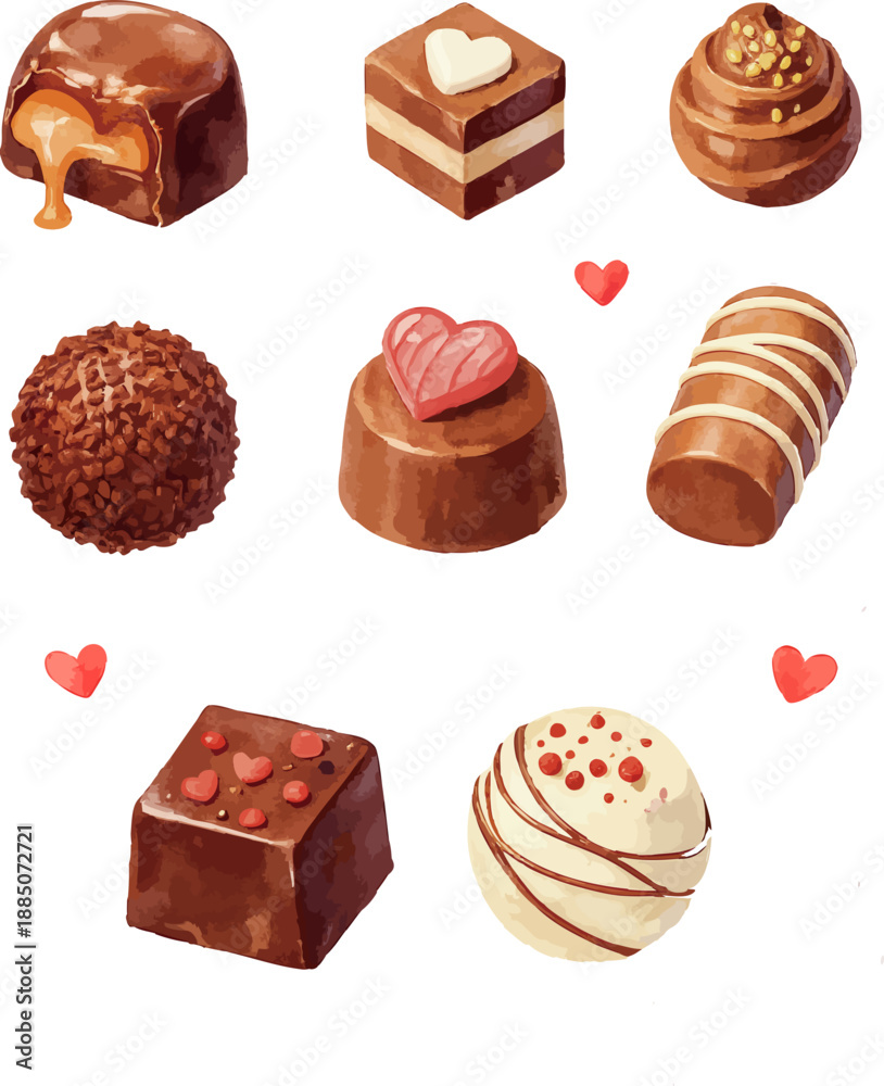 Obraz premium 발렌타인 데이 달콤한 초콜릿 세트 