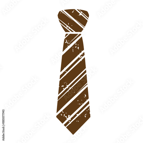 Drawing Vintage grunge  texture Brown striped necktie with white lines and grunge texture  office fashion accessory