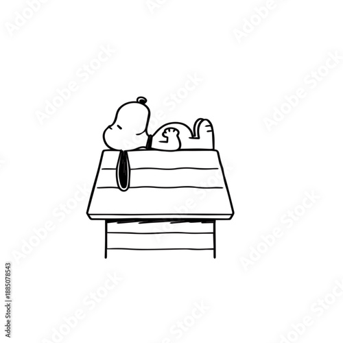 Cartoon dog resting