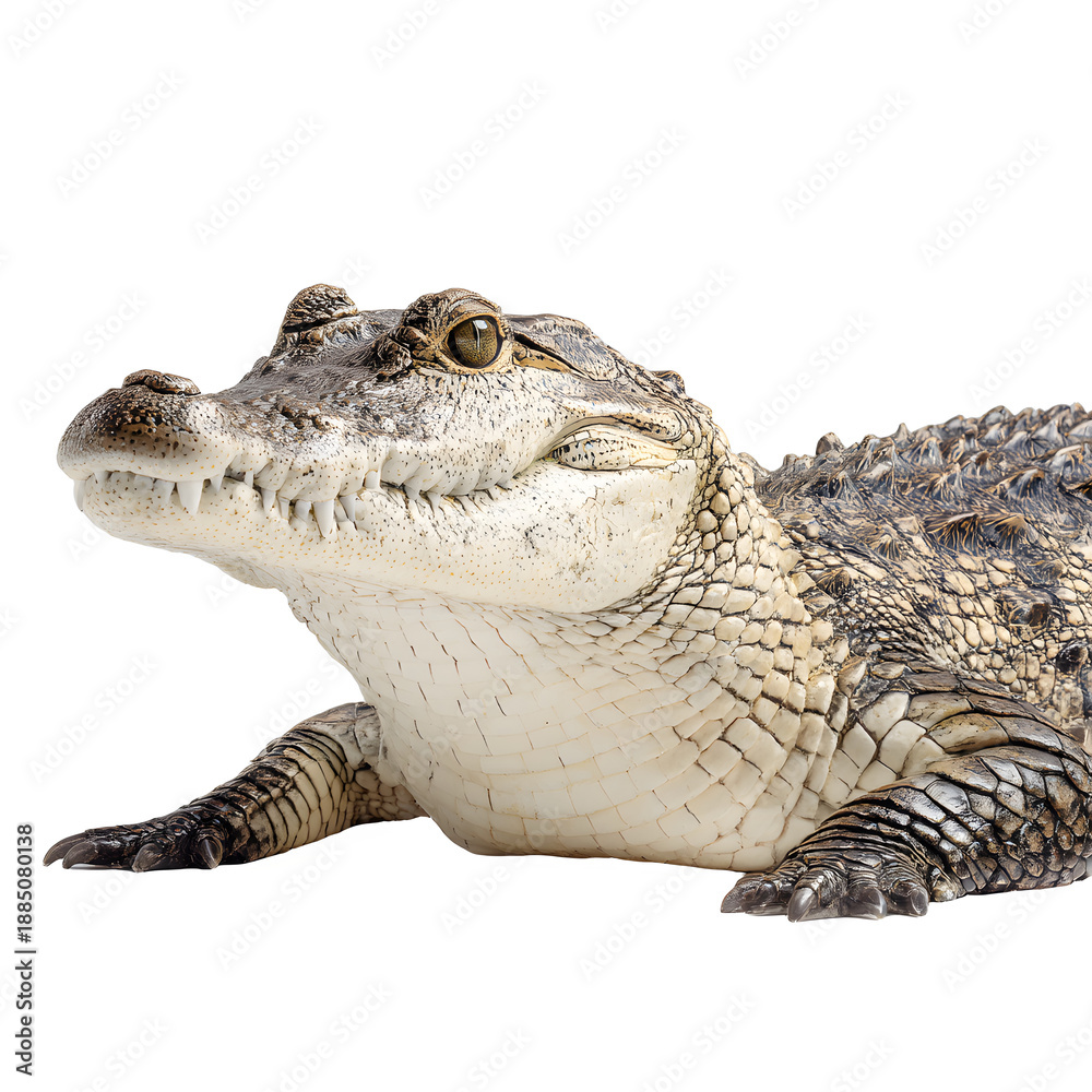 Fototapeta premium Crocodile Isolated on White Background