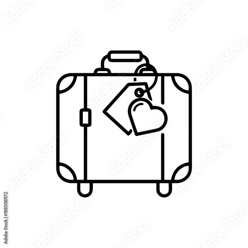 Vintage suitcase with heart design Vector