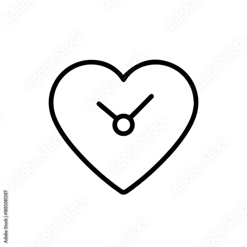 Heart shaped clock Vector