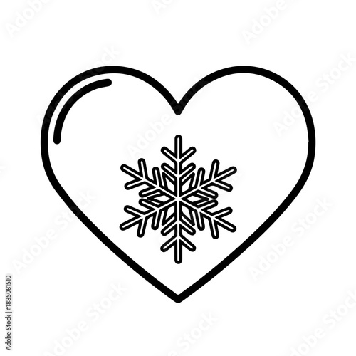 Heart shaped snowflake design Vector