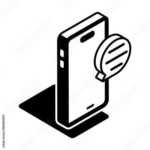 A glyph style icon representing messages