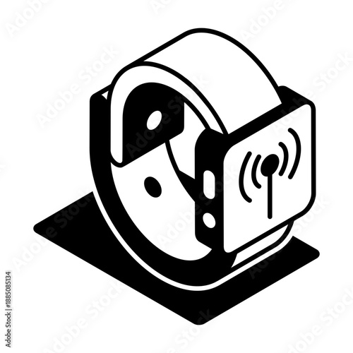 A glyph style icon representing smartwatch