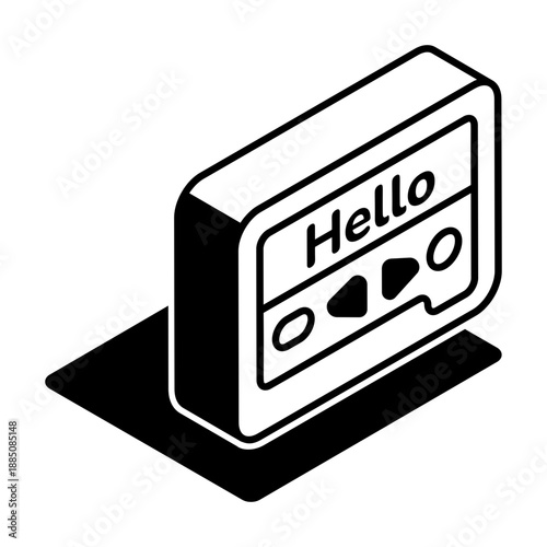 An isometric style icon showing pager