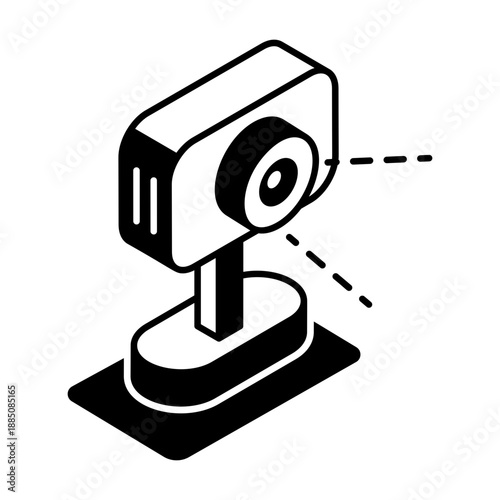 An isometric style icon showing webcam