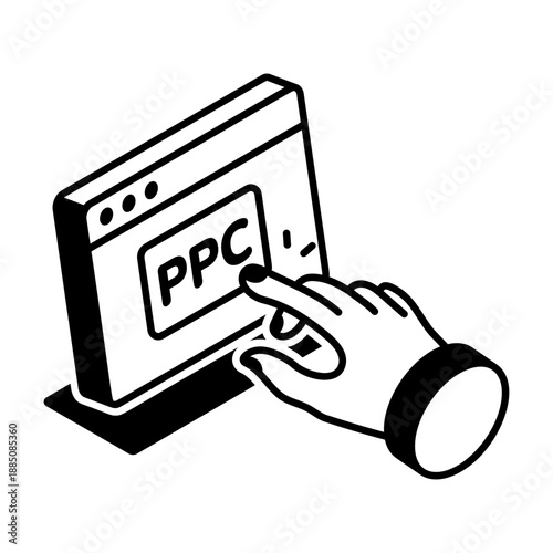 An isometric style icon showing ppc
