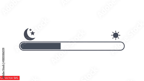 Loading Bar with Moon and Sun Symbols.