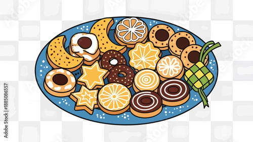 Assorted Cookies and Treats on Plate.