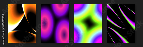 High energy abstract designs with intense liquid flows and sharp neon geometric shapes for digital backdrops