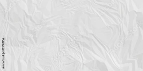 White paper wrinkled texture for background space. Rough white paper. Paper texture, recycled creased paper background.