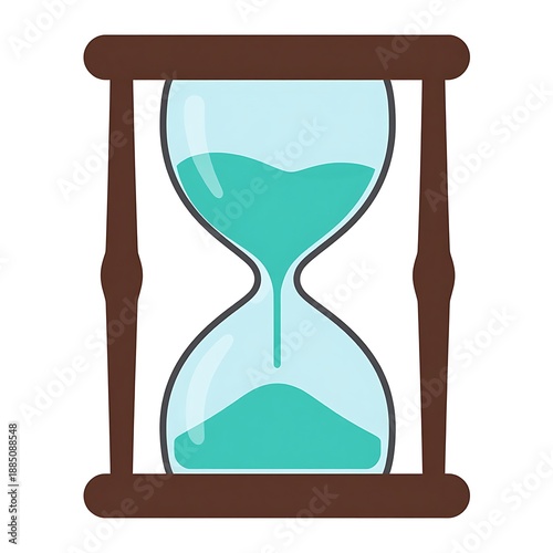 Vintage hourglass with green sand, time management and deadline concept
