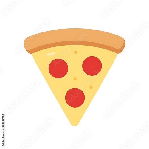 Delicious pepperoni pizza slice icon isolated on white