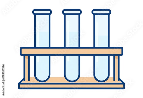 Science test tubes in a rack for laboratory and medical research
