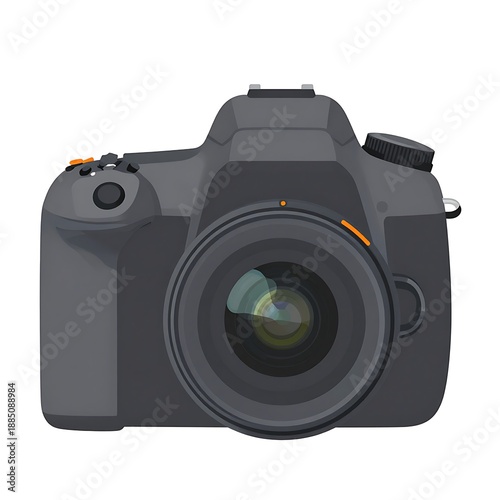 Professional Digital SLR Camera Front View Illustration